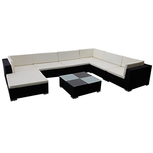 Festnight 24pzs Conjunto de Mueble Jarín Color Negro