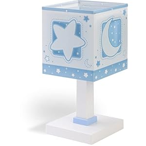 Dalber – Lampada da tavolo E-14, Chiaro di luna blu, Multicolore, 14 x 14 x 29