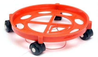 KeyDus� LPG Cylinder Trolley Easily Movable Stand with Wheels, Gas Cylinder Stands - (Red)