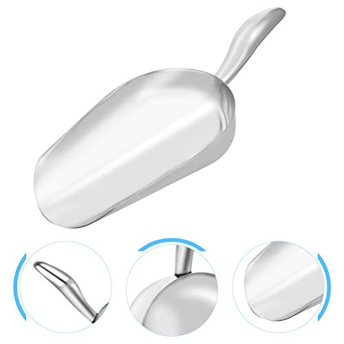Colher de aço inoxidável Yardwe com farinha de gelo, colher grande, ideal para doces, cubos de gelo,