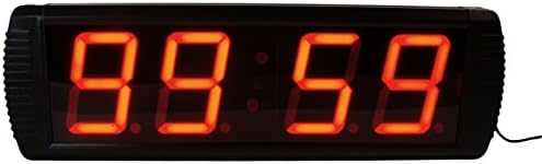 Large Crossfit Interval Timer 4-Digit Gym Clock w/Remote (19"x6"x2")