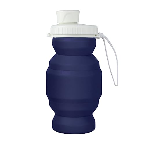 HUANGENG Botella de agua reutilizable de silicona de 320 ml para gimnasio, camping, senderismo, a prueba de fugas, botellas de agua deportivas