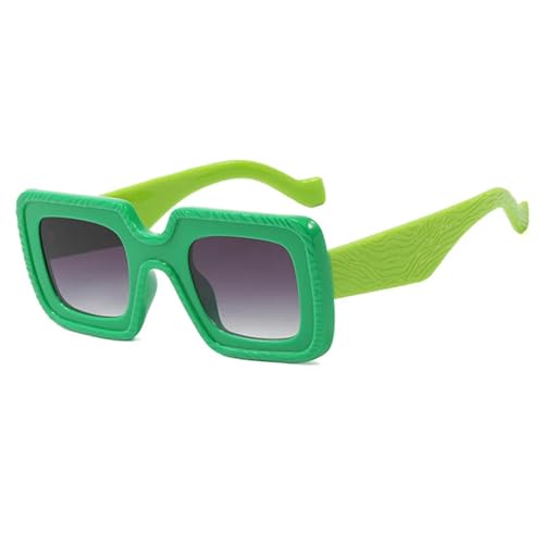 Lunettes de soleil UV400 punk aux nuances multicolores tendance vert-noir
