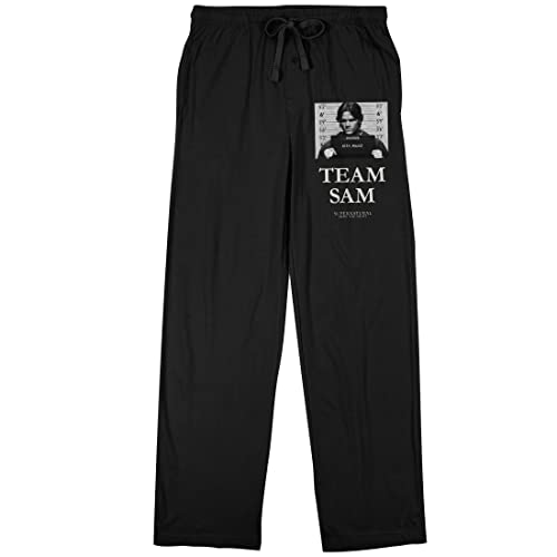 Supernatural TV Series Team Sam Mugshot Men's Black Sleep Pajama Pants