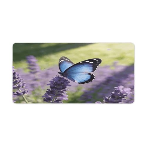 Blue Butterflies Perch in Fragrance Mouse Pad 30x60 cm