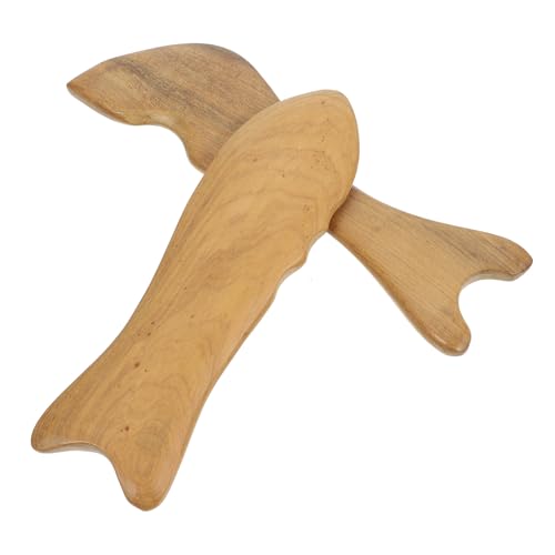 TOYANDONA 2 piezas Tablero de Masaje Facial y Corporal de Madera Herramienta Multifuncional Gua Sha con Bordes Redondeados para Mejorar Circulación y Aliviar Fatiga para Hombres y Mujeres