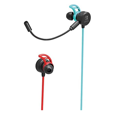 HORI Gaming Earbuds - In-Ear Kopfhörer für Nintendo Switch (Neon Blau/Rot) Offiziell Lizenziert - für Nintendo Switch, Nintendo Switch - OLED-Modell und Nintendo Switch Lite Cover