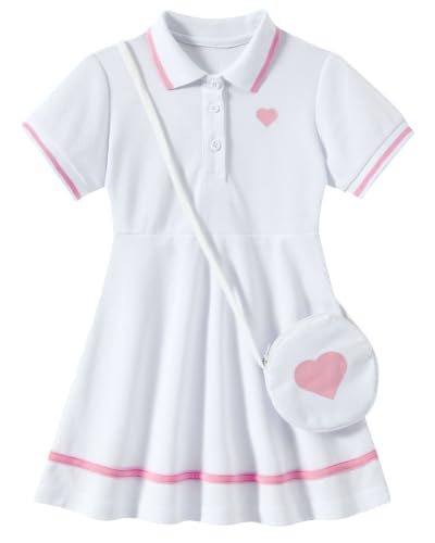 Move Dance Little Girls Sporty Dress Size 5-6 White Sundress with Bag - image 1