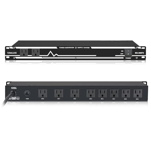 TONALUXE Power Conditioner for Audio Equipment, 10 Outlets 30A Rack Mount Audio Digital Pro Power...