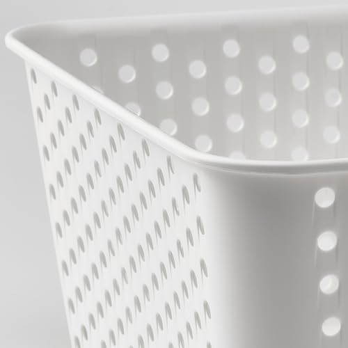 Panier de rangement blanc PLOGSVÄNG pour optimiser un meuble étroit