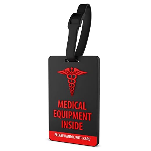 Shacke Medical Equipment Luggage Tag for Respiratory Devices (Black/Vertical)
