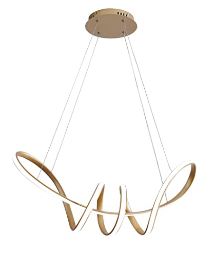 Lustre LED moderne géométrique luxe or pour salon chic
