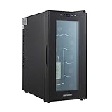 Cookology CWTE10BK 10 Bottle Thermo Electric Wine Cooler and Chiller for Counter Top, Digital Temperature Control, Less Noise and No Vibration – Black