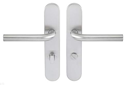 Bricard 666460 - Juego de asas (acero inoxidable, en placa Tempo Pop, para puerta de baño, inodoro, condenado)