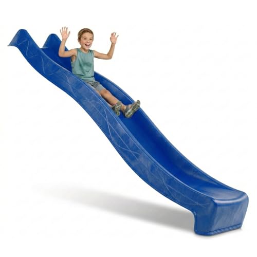 DEMMELHUBER - Kinder Rutsche Outdoor Garten Spielgeräte, Stabile Wasserrutsche für Kinder, Alternative zu Indoor Spielgeräten, 2,90 Meter lang (Blau)