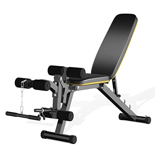 ZENOVA Adjustable Weight Bench, Multi-Purpose Workout Bench Flat Incline Decline Exercise Bench with Leg Extension and Curl , Home Gym Strength Training Bench (Yellow Line)