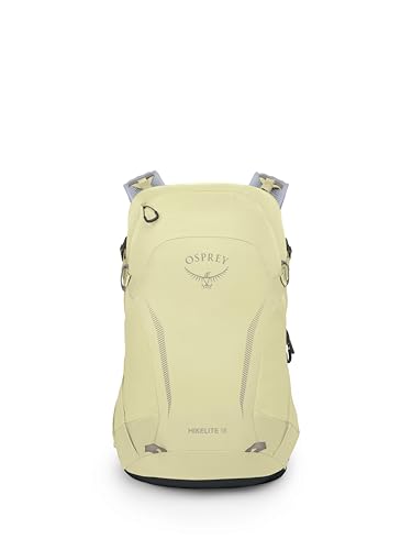 Image of Osprey Hikelite 18L Lightweight Hiking Backpack - Durable Travel Daypack with Rain Cover for Men and Women, Stardust Yellow /Gray Wolf