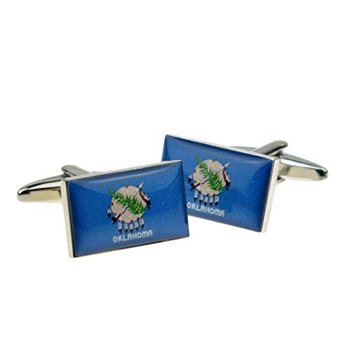 Mancuernillas para hombre bandera Oklahoma miniatura 1