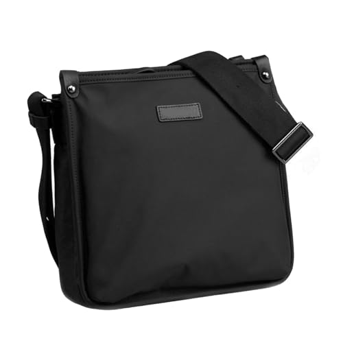 Sac bandoulière simple homme Baluue en tissu oxford noir réglable à capacité modérée