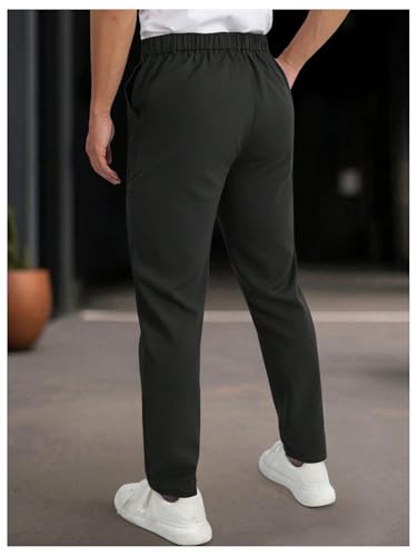 OYOANGLE Men's Pleated Dress Pants Work Casual Slacks Business Casual Suit Pants with Pocket3