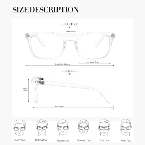 NZKNP Blue Light Glasses for Women and Men - Blue Light Protection, Fake Glasses