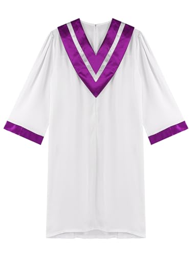 JEATHA Unisex Adult Womens Mens V-Shape Clergy Robe Minister Preacher Cassock Liturgical Vestment4