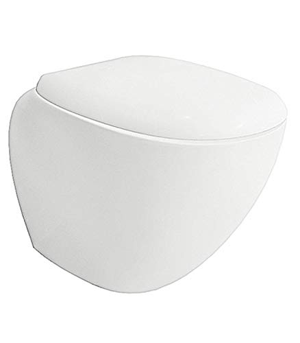 Pozzi Ginori Pozzi Easy.02 - Inodoro de pared con tapa, color blanco, cierre normal, en stock
