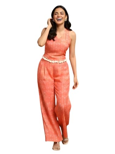 Image of Leriya Fashion Co Ord Set for Women Stylish | Jumpsuit for Women Stylish | Summer Sleeveless Halter Neck Boho Dress for Woman | Casual Summer Western Dress | Sleeveless Cord Set for Beach & Vacation
