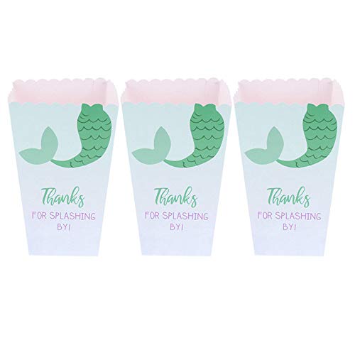 24 Pcs Popcorn Boxes Movie Theater Night Paper Popcorn Boxes Mermaid Popcorn Containers Boxes For Movie Night Movie Party Theme Theater Themed Decorations Or Carnival Party Circus,Mermaid #TOP5