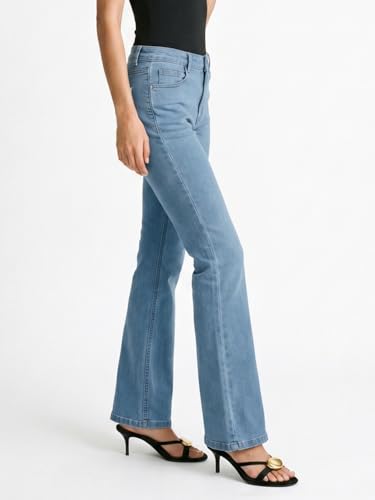Image of Urbano Fashion Women's Mid Rise Bootcut Washed Jeans Stretchable