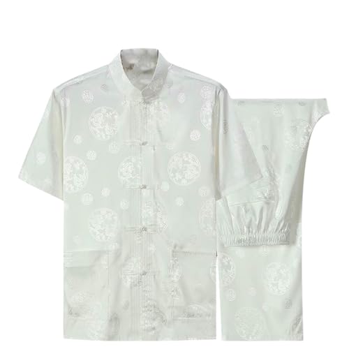 Ensemble de chanvre blanc homme idéal pour vacances d'été costume soie glacée XL