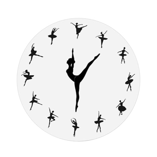 RORPOIR 1 horloge murale de danseuse de ballet design moderne mouvement silencieux décoration pour filles et salles de séjour sans piles style élégant