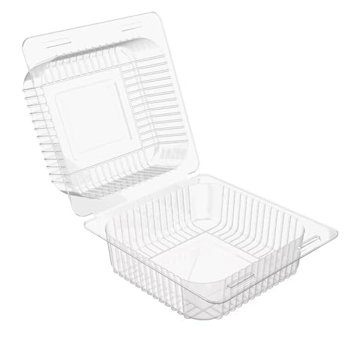 image for Axe Sickle 50 Count Clear Plastic Hinged Take Out Containers Clamshell