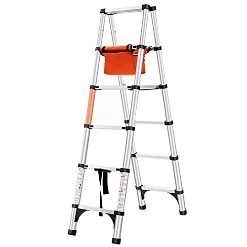 XLTTY Telescoping Ladder, Multi-Purpose Aluminum Telescopic Ladder, Double-Sided Folding, with Detachable Tool Bag (Size: 1.7m)