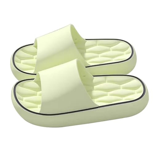 Pillow Slippers for Women, Non-Slip Massage Foam Shower Bathroom Home Floor Thick Sole Quick Drying Cloud Cushion Womens Mens Sandals(Green,Us 5.5-6)