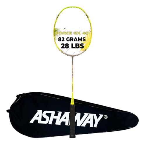 Image of ASHAWAY Force GX 40 Unstrung Badminton Racquet | Jointless, Even Balanced & Graphite Rackets | Racket Without String | 28 lbs Shuttle Bat for Intermediate Players