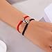 2pcs Handmade Heart Braided Bracelets for Women Men Charm Red Love Hearts Good Luck Mutual Attraction Matching Bracelet Set for Couples BFF Friendship Valentines Christmas Fashion Jewelry Accessories (Black red)