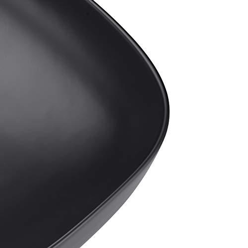 Miyili 20"X15" Matte Black Bathroom Vessel Sink Modern Above Counter Bathroom Sink Porcelain Ceramic Vanity Sink Art Basin, Vs5039B #TOP6
