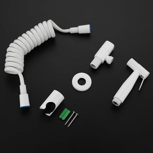 Kit de ducha de mano para inodoro blanco con soporte de pared 7
