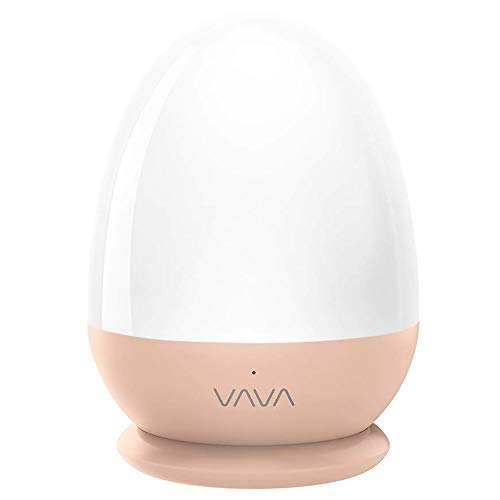 Veilleuse VAVA pour enfants avec coussinet de charge stable, lampe de chevet rechargeable pour l'allaitement, contrôle tactile et réglage de la minuterie, 200 heures de fonctionnement, ABS+PC, rose