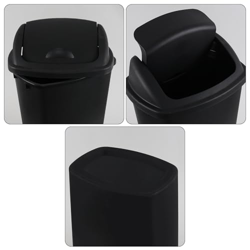 Caneca de basura rectangular de plástico 10 galones, pack 4 negro miniatura 3
