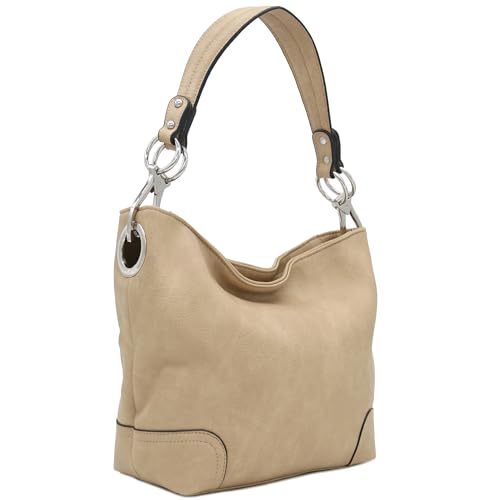 Image of Hobo Shoulder Bag with Big Snap Hook Hardware