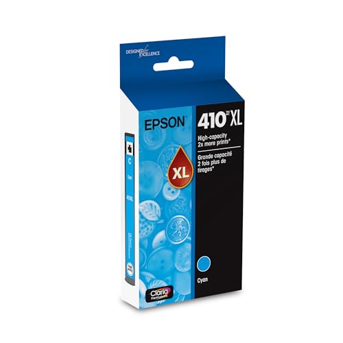 Image of EPSON 410 Claria Premium Ink High Capacity Cyan Cartridge (T410XL220-S) Works with Expression XP-530, 630, 640, 7100, 830