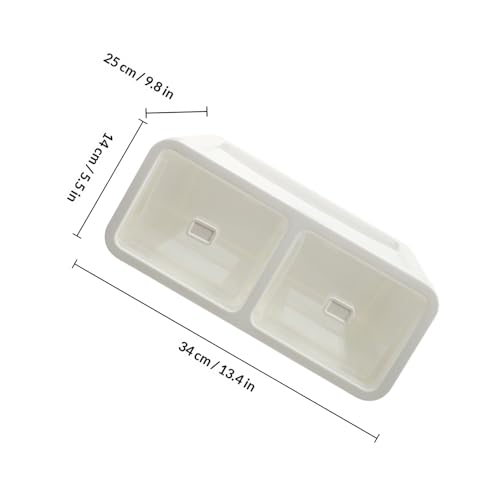 Boîte de rangement commode blanche 2 compartiments en PP rigide lavable - 3