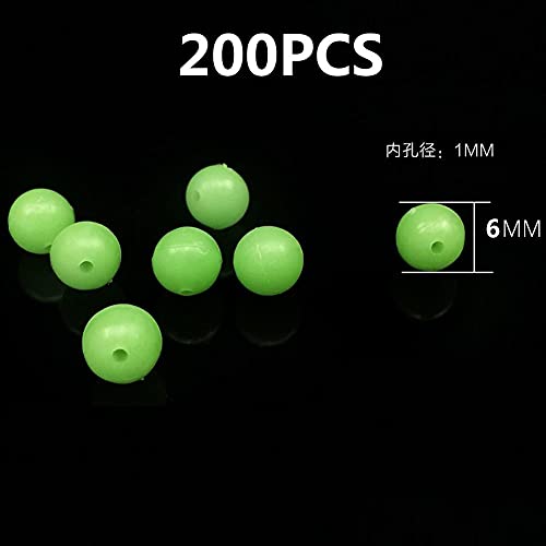 TOSSPER Perles De Pêche Lumineuses De 200pcs Perles De Pêche Fluorescentes Fluorescentes Fluorescentes Flottants… - Image 4