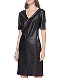 hugo boss etuikleid sale Hochwertige Verarbeitung BOSS Damen C Dalegy Etuikleid aus Stretch-Kunstleder mit Reißverschluss-Details,Schwarz,32