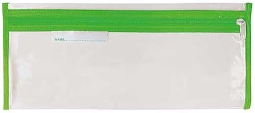 Trefoil 4Kids Clear Exam Pencil Bag, 33 cm Size, Green