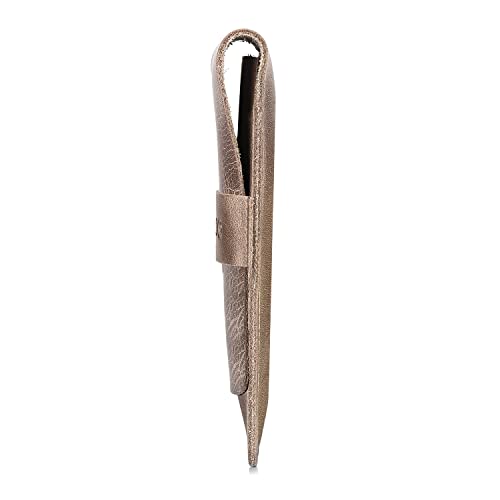 Image of Londo Genuine Leather Pen and Pencil Case with Tuck in Flap, Stationery Bag
