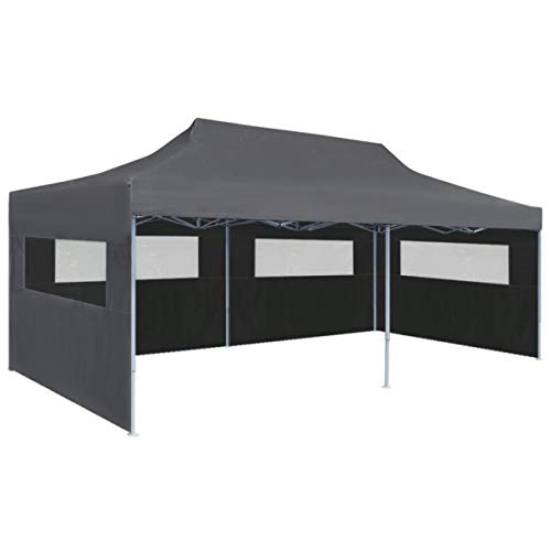 BNT Flamingo Carpa Plegable Pop-up con Paredes Laterales 3x6 m Antracita