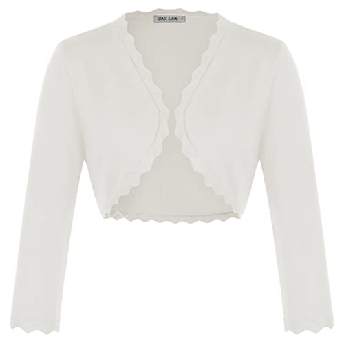 GRACE KARIN Damen Cropped Knit Bolero für Kleid Open Front Kurz...